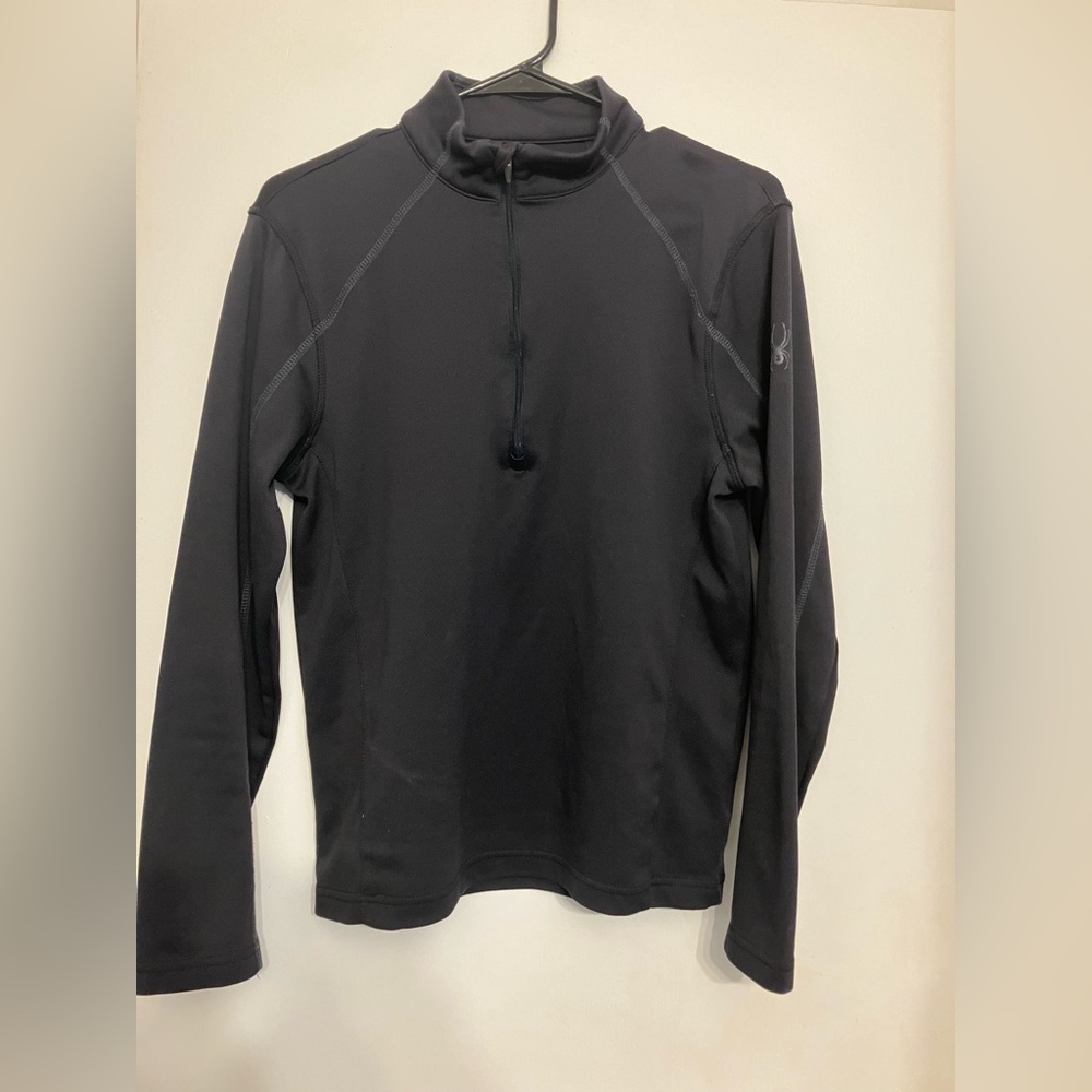 spyder 1/4 zip pullover black men’s small